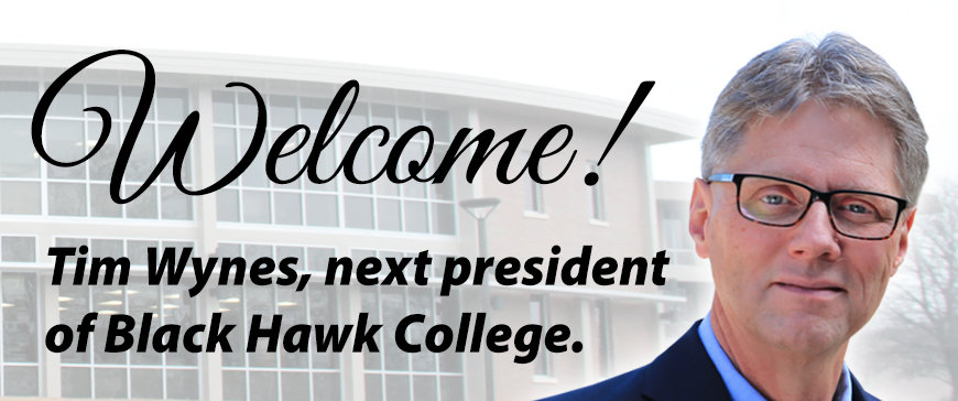 Presidential Welcome Banner for next President of Black Hawk College