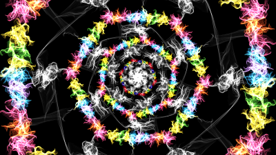 multi-colored digital artwork on black background