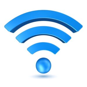 Wi-Fi symbol in blue