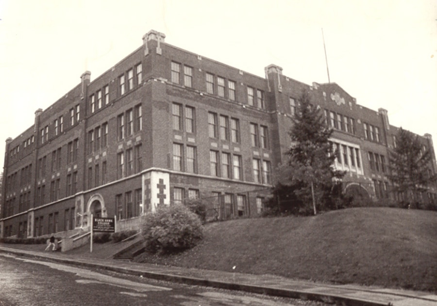 historic photo of Moline Community College which became Black Hawk College