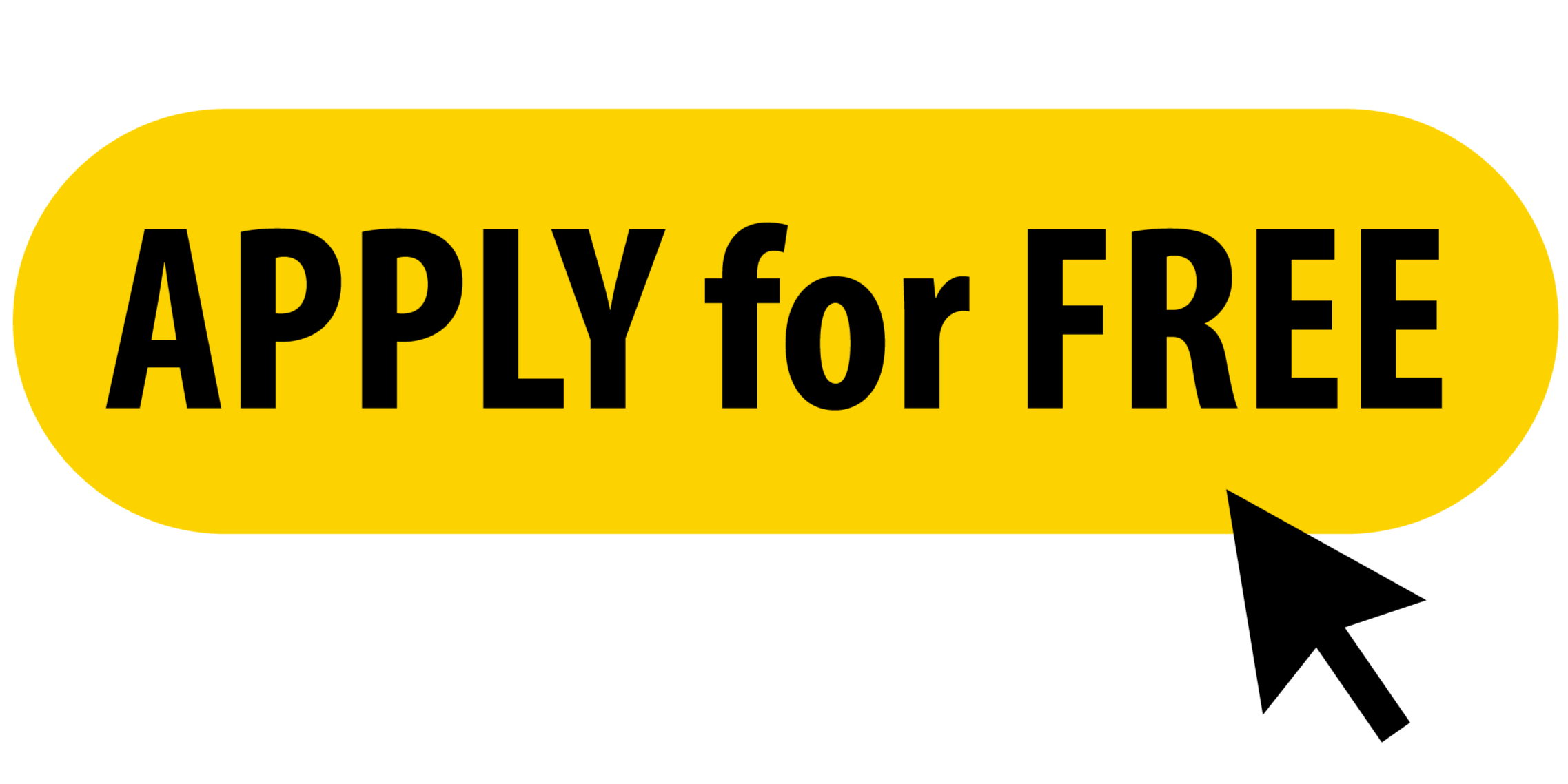 Computer pointer and oval bubble with text apply for free.