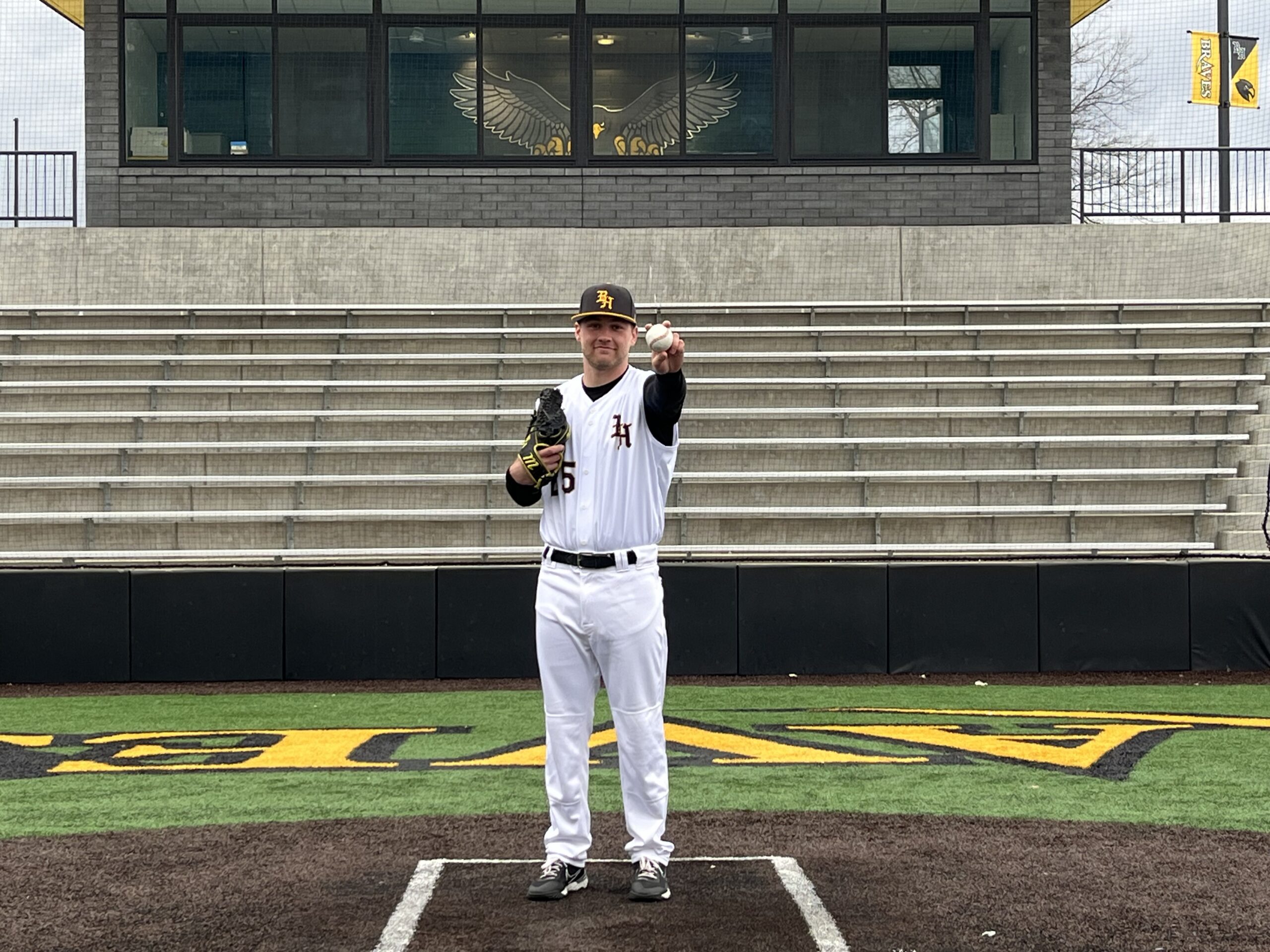 A baseball player on a field