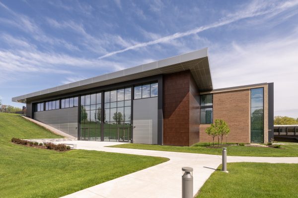 Tuition and payments Modern building with green landscape
