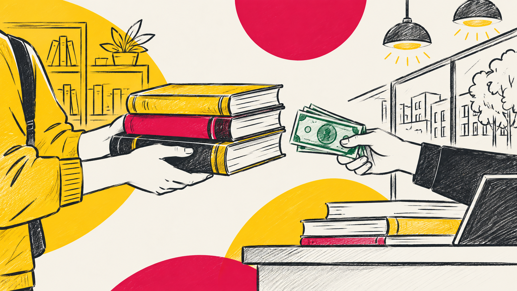 Exchanging books for cash payment