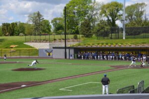 A baseball player on a field