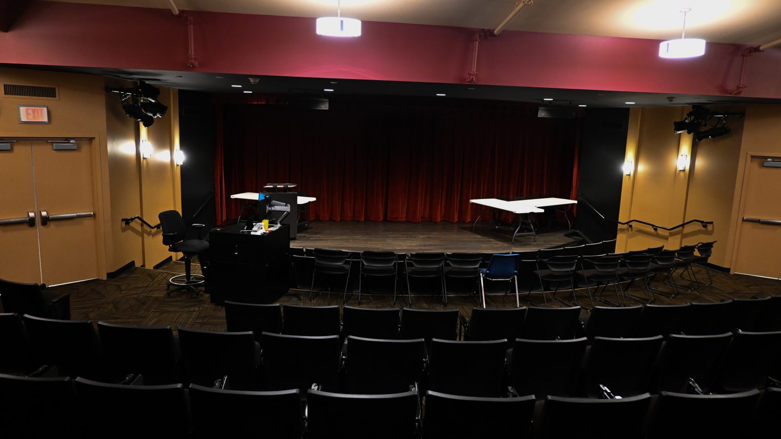The stage at black hawk college's theater.