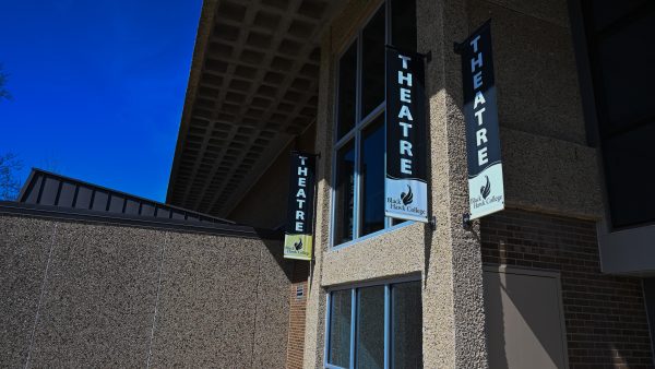A photograph of the outside of building 1, where Black Hawk College's theater is located.
