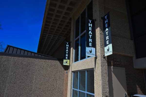 A photograph of the outside of building 1, where black hawk college's theater is located.
