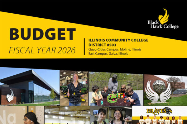 Cover of the fy2026 budget featuring bhc branding and campus photos