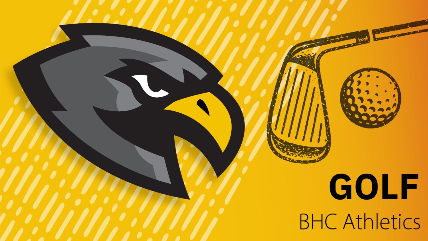 Yellow background with hawk golf logo
