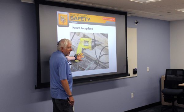 Safety training presentation on hazard recognition.