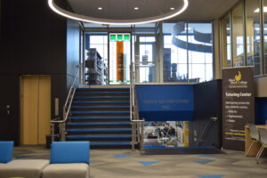 A staircase in a building