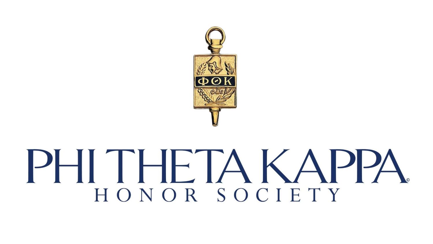 Text phi theta kappa honor society with key above text