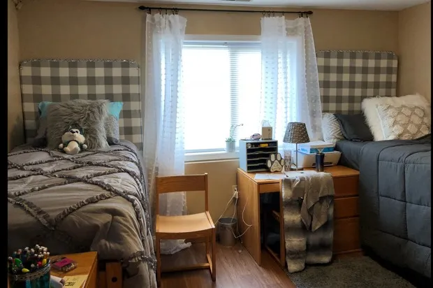 Student bedroom with two beds
