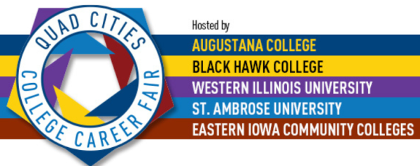 Multicolored logo listing names of 5 colleges in horizontal stripes.