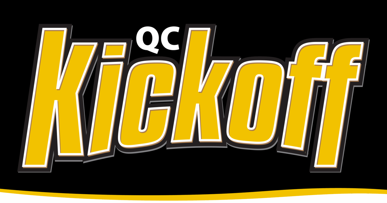 Text qc kickoff on black background.