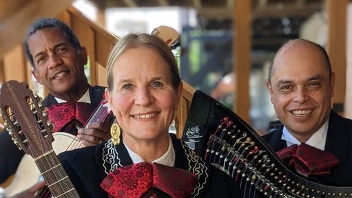 trio of musicians with instruments.