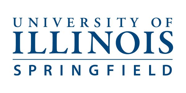 "university of illinois springfield" written in blue.