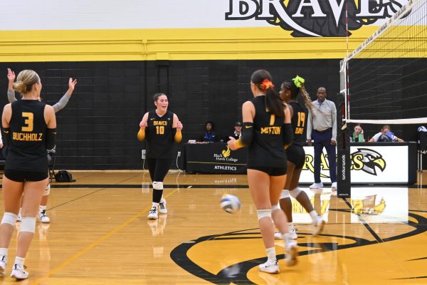 Volleyball players during a game