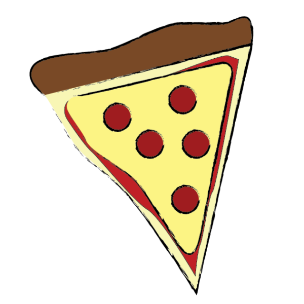 Illustration of slice of pizza