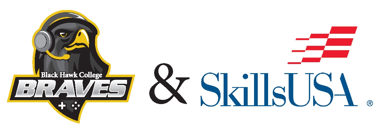 Black hawk college braves esports logo and skillsusa logo