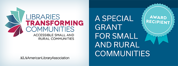 Logo for american library association libraries transforming communities grant grant recipient.