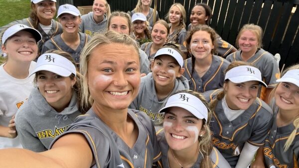 Softball schedule Smiling softball team selfie