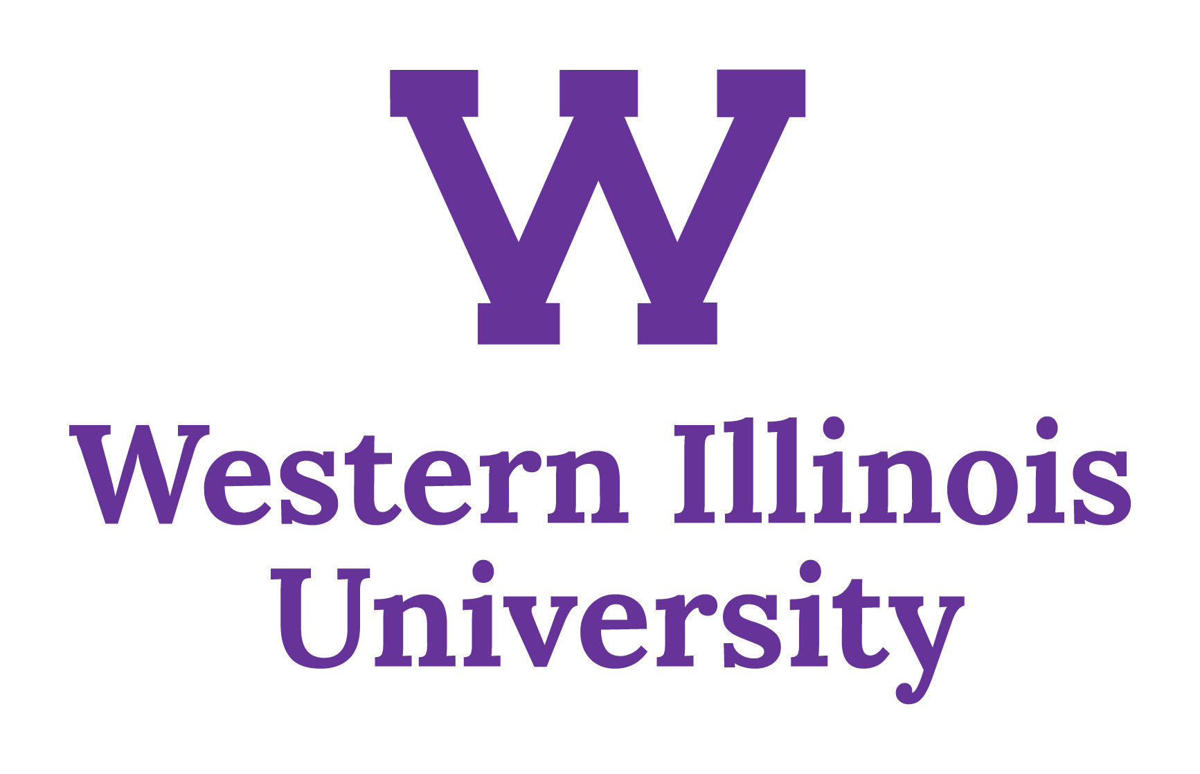 Western Illinois University logo. A purple "W" stacked on the words "Western Illinois University."
